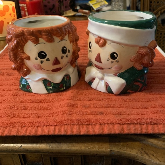 Sakura Other - Vintage Hand Painted Raggedy Ann & Andy Mugs Sakura, 1998